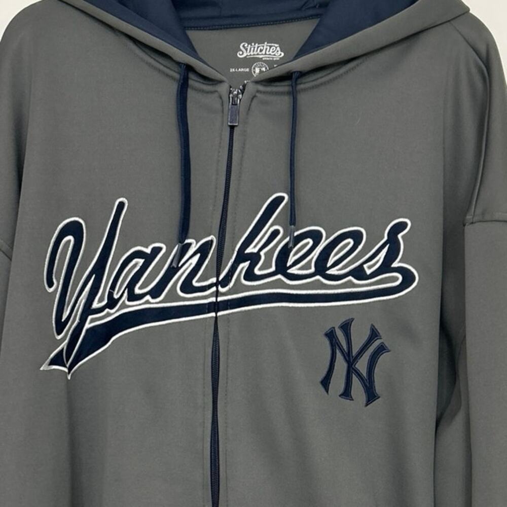Vintage Stitches New York Yankees Full Zip Hooded Full Zip Sweatshirt 2XL MLB - Picture 4 of 15